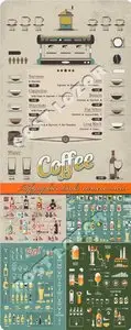 Infographics drinks elements vector