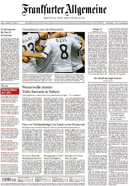 Frankfurter Allgemeine Zeitung mit RMZ vom 11. Oktober 2010