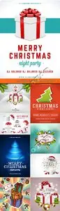 2015 New Year Merry Christmas poster and gift box vector