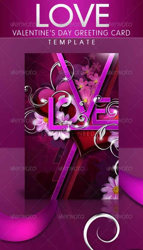 Graphicriver Love Valentines Day Greeting Card Template Avaxhome 6606