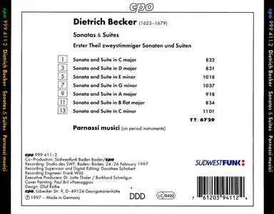 Parnassi Musici - Dietrich Becker: Sonatas & Suites (1997)