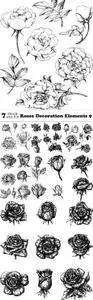 Vectors - Roses Decoration Elements 9