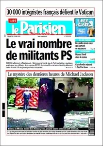 Le Parisien, Dimanche 28 Juin 2009.