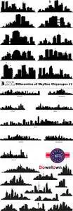 Vectors - Silhouettes of Skyline Cityscapes 17