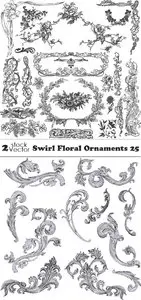 Vectors - Swirl Floral Ornaments 25