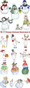 Vectors - Funny Cartoon Snowman 9