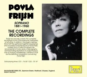 Povla Frijsh - The Complete Recordings, 1926-1942 (1994) {2CD Set, Pearl GEMM CD 9095}