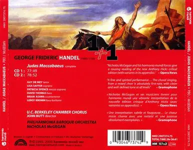 Nicholas McGegan, Philharmonia Baroque Orchestra - George Frideric Handel : Judas Maccabaeus (2006)