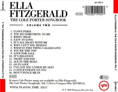 Ella Fitzgerald – The Cole Porter Songbook Volumes 1 & 2 (1956)(Verve - Digitally Remastered By Dennis Drake)