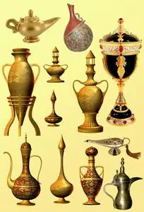 Lamps & antiques clipart for photoshop