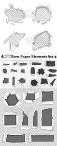 Vectors - Torn Paper Elements Set 5