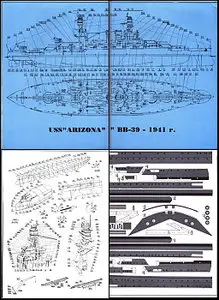 ModelCard 097 USS Arizona [Paper model]