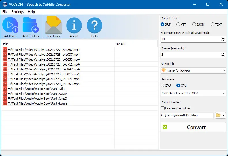 VovSoft Speech to Subtitle Converter 2.0