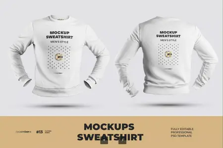 EE - 2 Mockups Mens Sweatshirt. Front and Back View A8W5W42