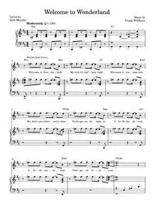 Welcome To Wonderland - Frank Wildhorn, Wonderland Musical (Piano-Vocal-Guitar)