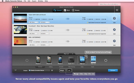 iSkysoft iMedia Converter Deluxe 5.7.3 Mac OS X