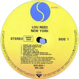 Lou Reed - New York (Sire 925 829-1) (EU 1989) (Vinyl 24-96 & 16-44.1)