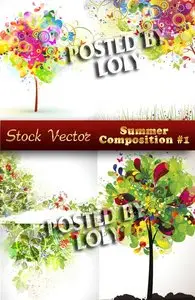 Summer Compositions # 1 - Stock Vector