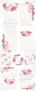 Cards with Flowers Vector 2