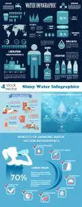 Vectors - Shiny Water Infographics