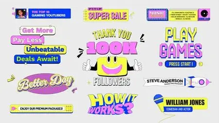Playful Modern Titles and Lower Thirds Templates 50847943
