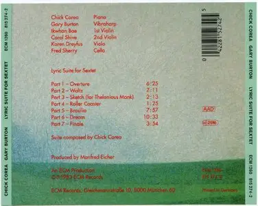 Chick Corea & Gary Burton - Lyric Suite For Sextet (1983) {REPOST}