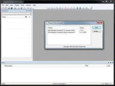 IAR Embedded Workbench for Renesas RH850 version 2.10.1
