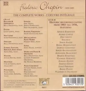 Frederic Chopin: Complete Works - L'oeuvre integrale / Historic Collection (2006) (30CD Box Set)