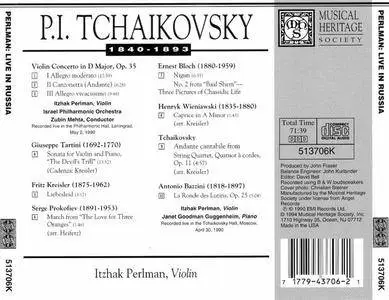 Itzhak Perlman - Live In Russia (1990) {1994 Musical Heritage Society Ltd.} **[RE-UP]**