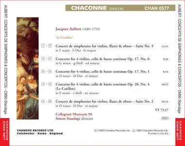 Collegium Musicum 90, Simon Standage - Jacques Aubert: 'Le Carillon' - Concerts de Simphonies & Concertos (1995) (Repost)