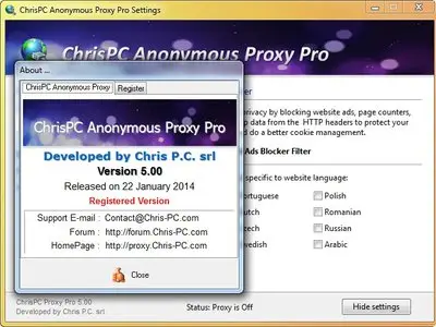 ChrisPC Anonymous Proxy Pro 5.0