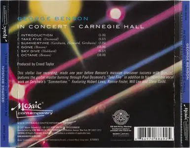 George Benson - In Concert - Carnegie Hall (1975-76) {Mosaic Contemporary MSC 5009 rel 2007}