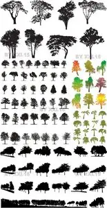 vector trees silhouettes