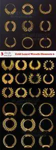 Vectors - Gold Laurel Wreath Elements 6