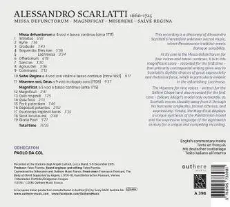Odhecaton, Paolo Da Col - Scarlatti: Missa Defuntorum; Magnificat; Miserere; Salve Regina (2016)