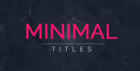 33 Minimal Titles - Project for After Effects (VideoHive)
