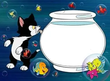 Cat & Fishes Frame for Photoshop