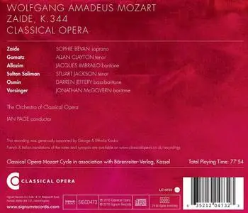 Ian Page, The Mozartists - Wolfgang Amadeus Mozart: Zaïde, K344 (2016)