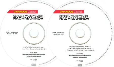 Rachmaninov - Earl Wild - Piano concertos Nos 1-4, Rhapsody (1966, reissue 2003, Chandos # CHAN X10078(2)) [RE-UP]