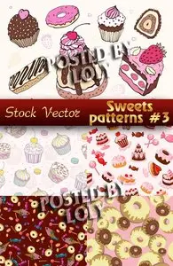 Sweets Patterns #3 - Stock Vector