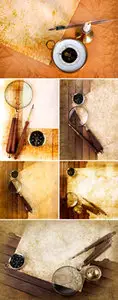 Stock Photo - Vintage Backgrounds with Compass 2