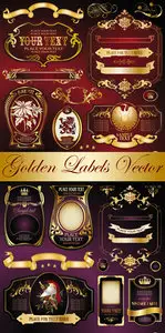 Luxury Golden Labels Vector