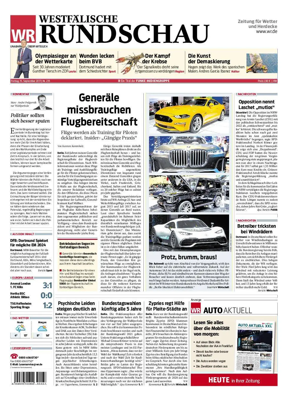 Westfälische Rundschau Wetter - 15. September 2017