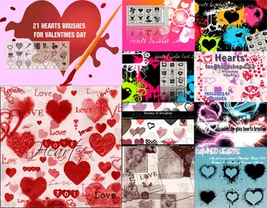 Valentine Hearts - Photoshop Brushes Pack