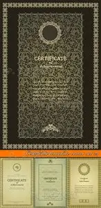Certificate template vector set 24