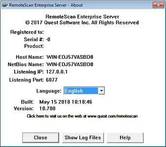 RemoteScan Enterprise Server 10.700 Multilingual