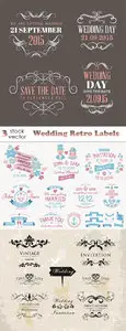 Vectors - Wedding Retro Labels