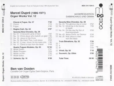 Marcel Dupre - Organ Works, Volume 12 - Ben van Oosten (2010) {MDG 316 1294-2}