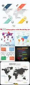 Vectors - Infographics with World Map 48