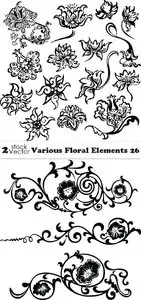Vectors - Various Floral Elements 26
